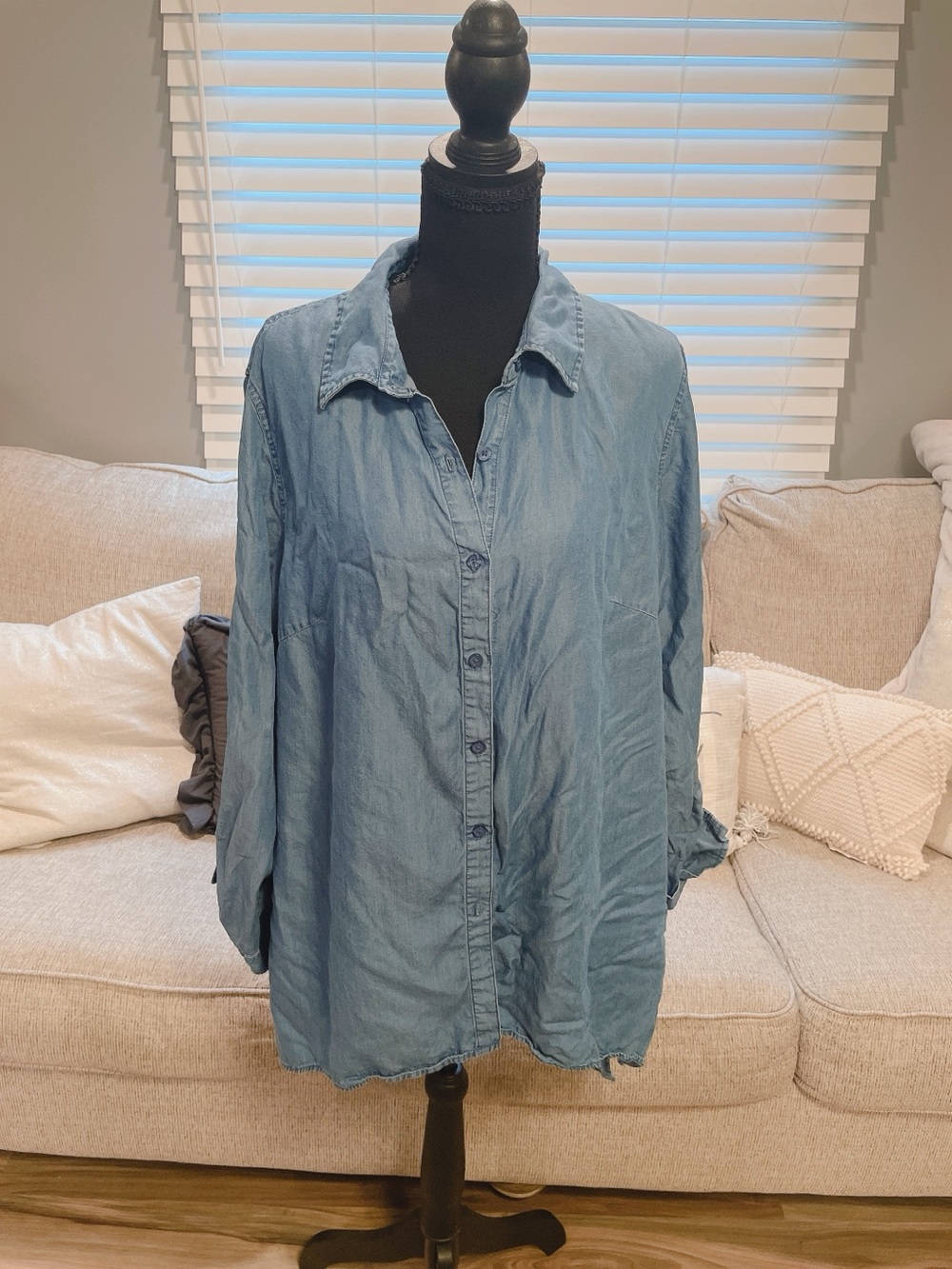 Zac & Rachel Size XL Denim Button Down Shirt